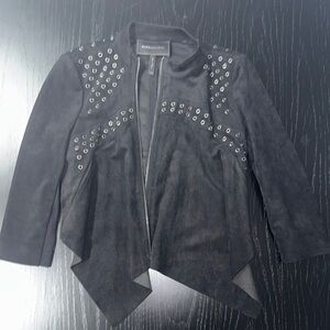 BCBG MAXAZRIA Black Studded Blazer Jacket